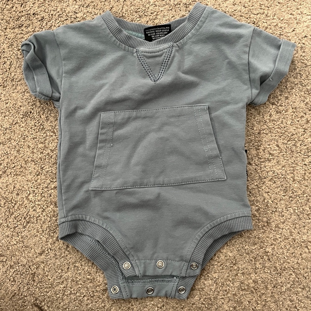 Little Bipsy sweatshirt romper with pocket 3-6m